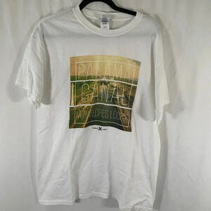 Panama Canal Shirt Unisex Large White Graphic Print Short Sleeve Crew Neck